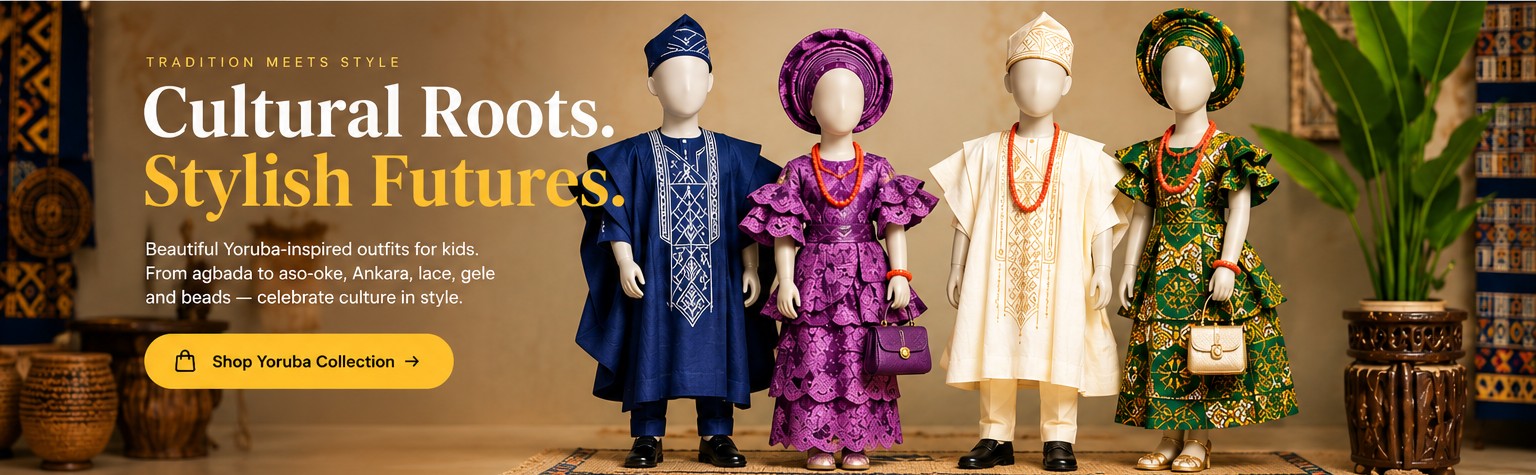 COLORDKIDZ Yoruba cultural fashion mannequin showcase