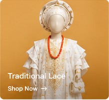 Yoruba occasion outfit on mannequin